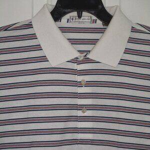 Peter Millar Mens S/S White Cotton Golf Polo Shirt - Size XL